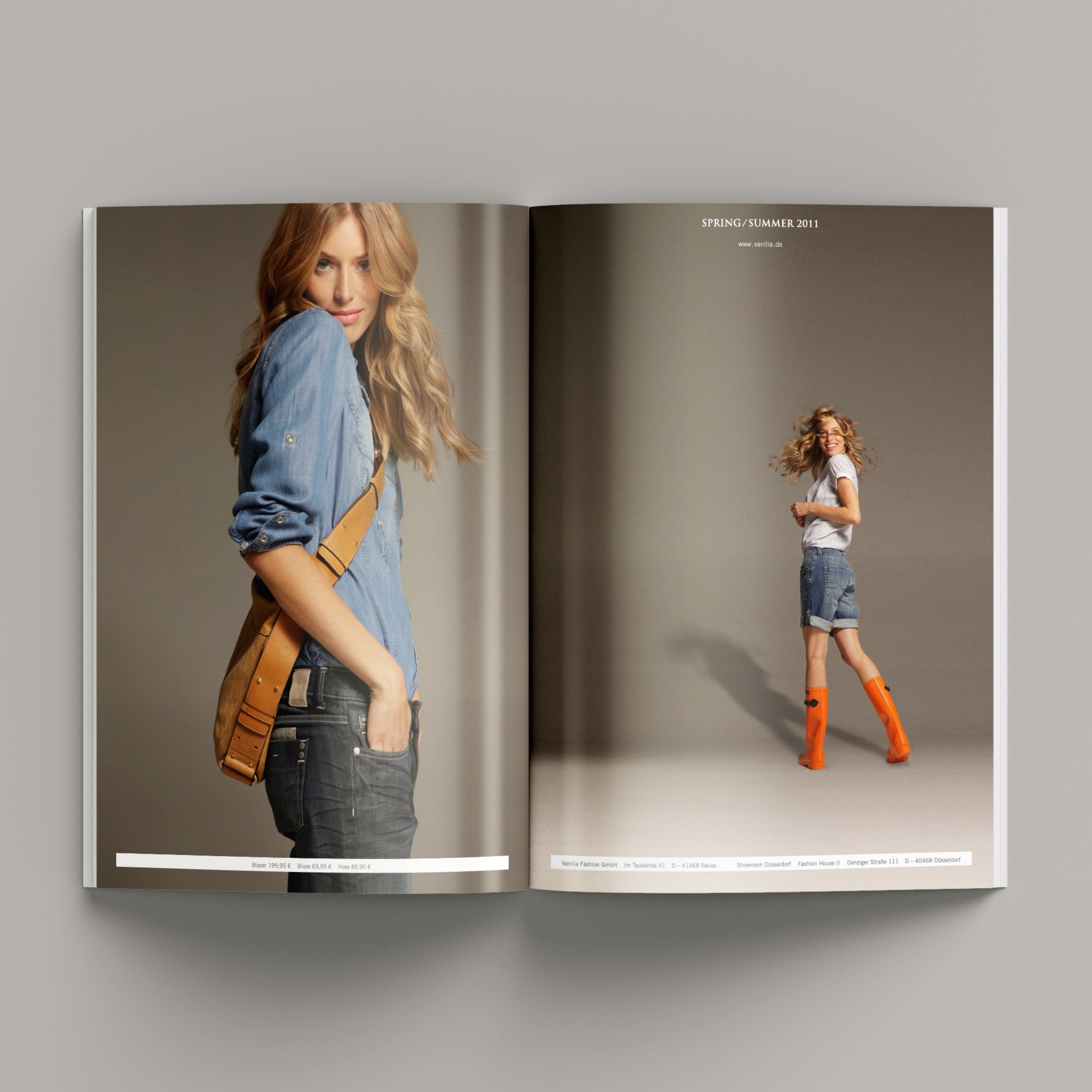 Doppelseite aus Lookbook der Sommerkollektion für Vanilia von Lobo Design.