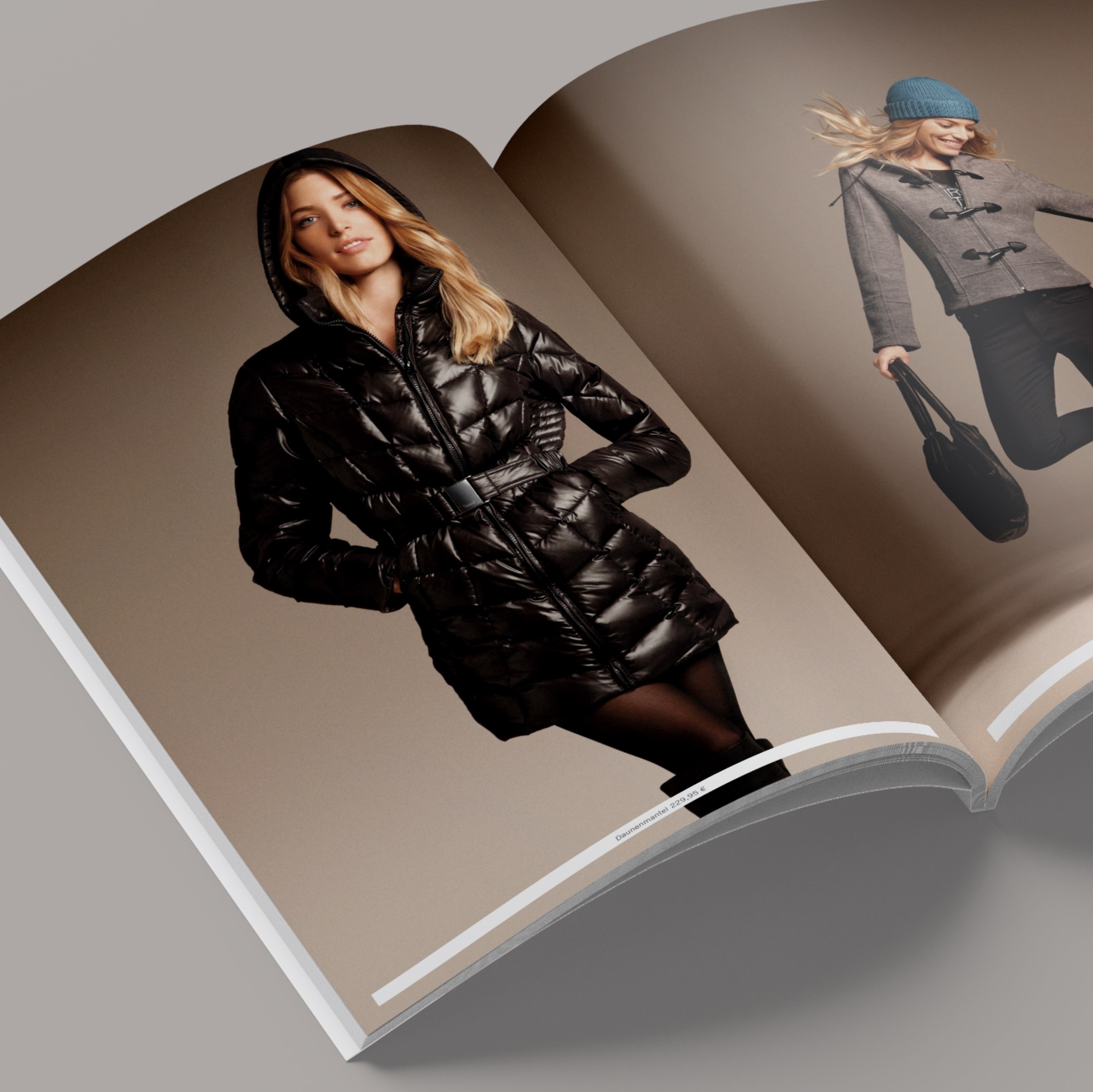 Doppeseite aus Lookbook der Winterkollektion für Vanilia von Lobo Design.